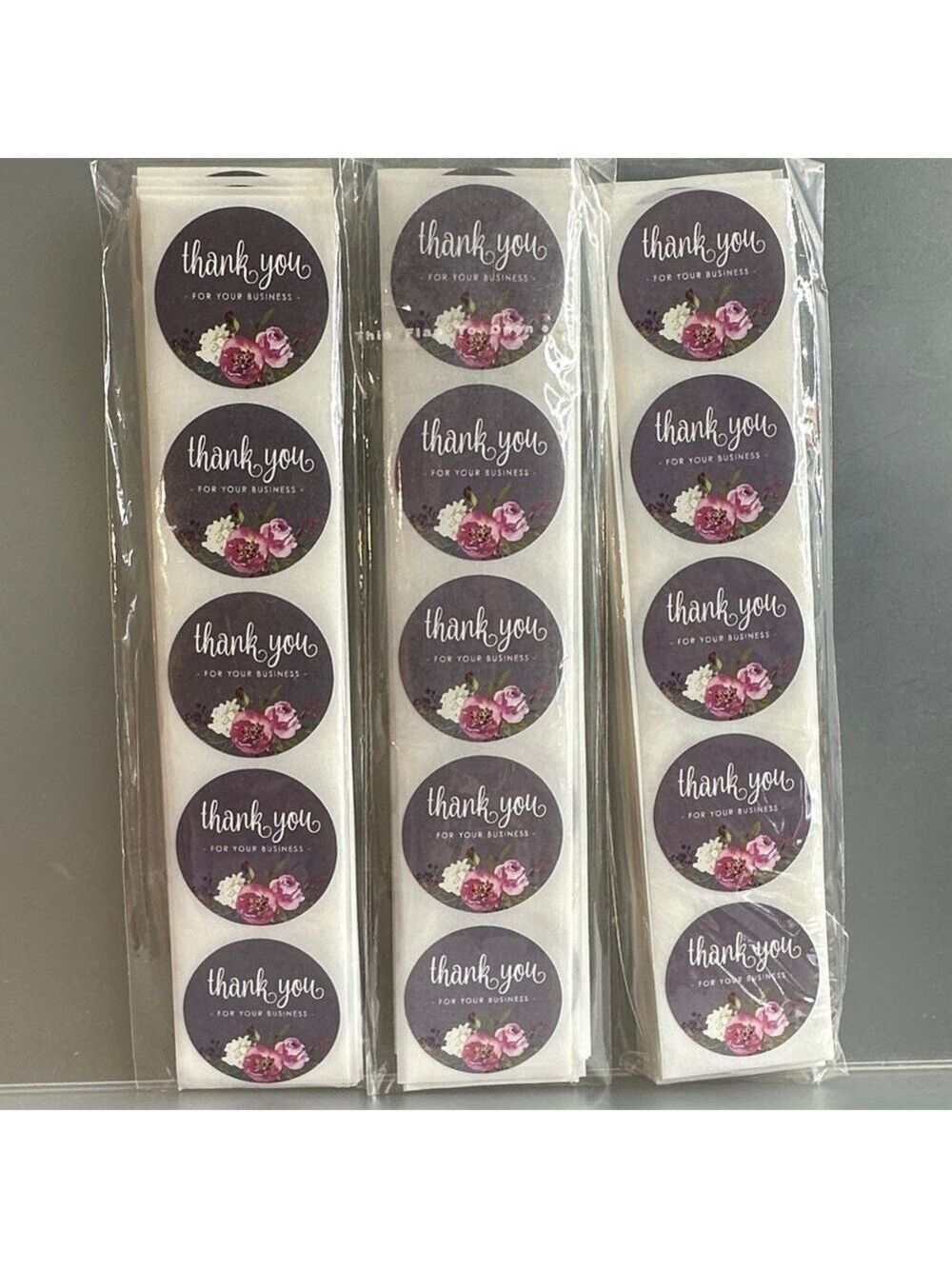 300 1 Inch Floral Thank You Stickers for Business - Picture 4 of 4